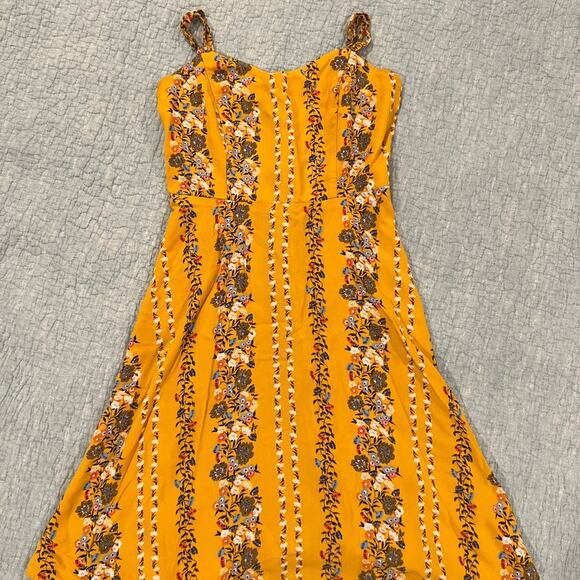 Old Navy Yellow Flower Print Mini Dress - Picture 1 of 5